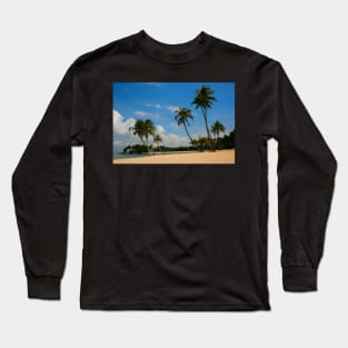 A Palm Covered Beach Long Sleeve T-Shirt